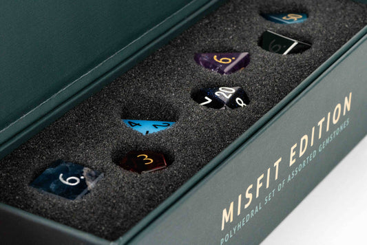 Mystic Mines Misfit Gemstone Dice Set | Premium Mystery Box (7-Piece RPG Set)