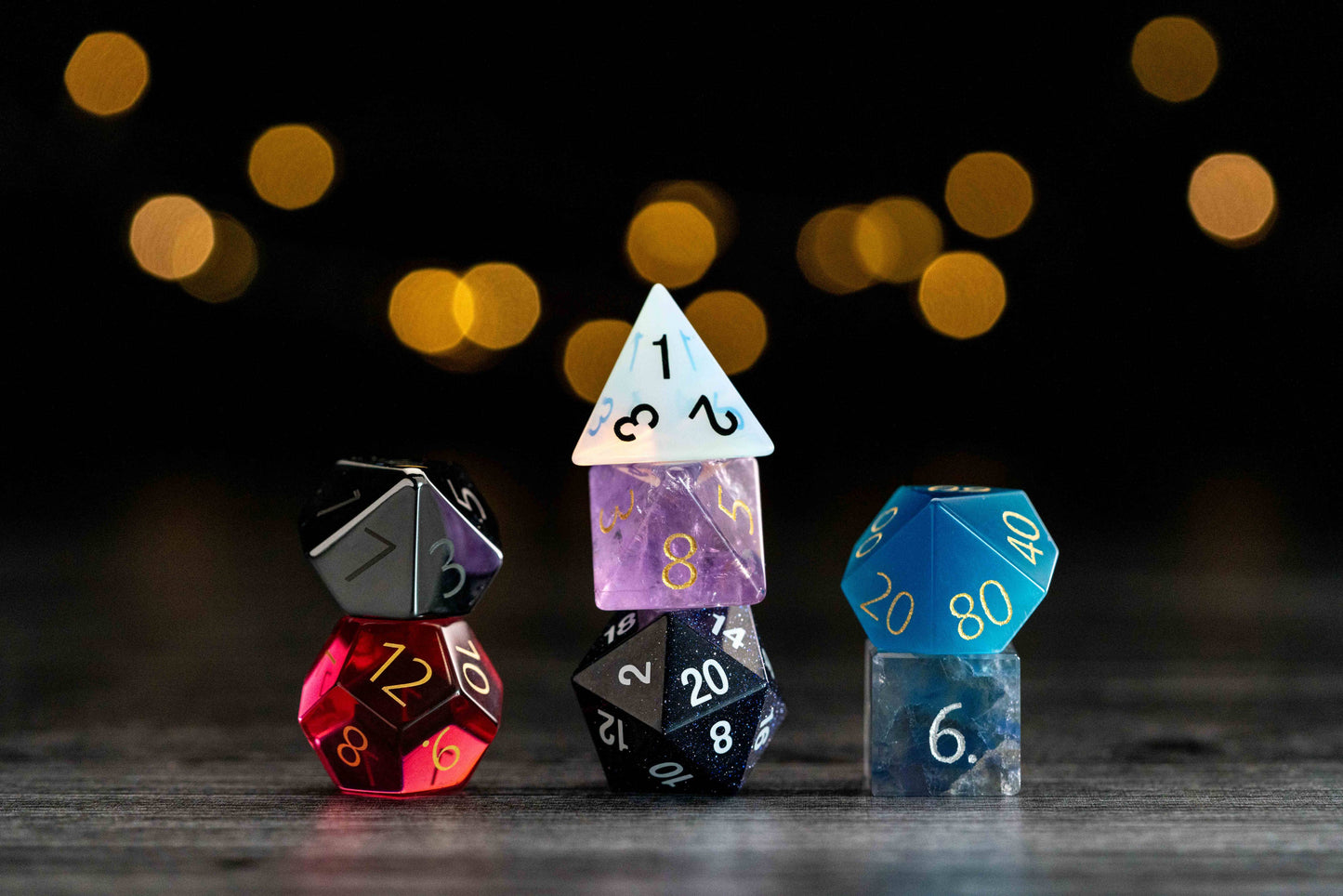 Mystic Mines Misfit Gemstone Dice Set | Premium Mystery Box (7-Piece RPG Set)