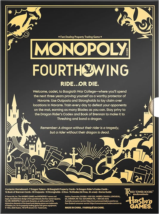 Official Monopoly: Fourth Wing Edition Board Game for Adults