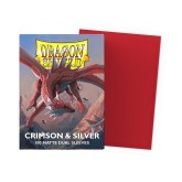Dragon Shield Sleeves: Standard Matte Dual - Crimson & Silver (100ct)