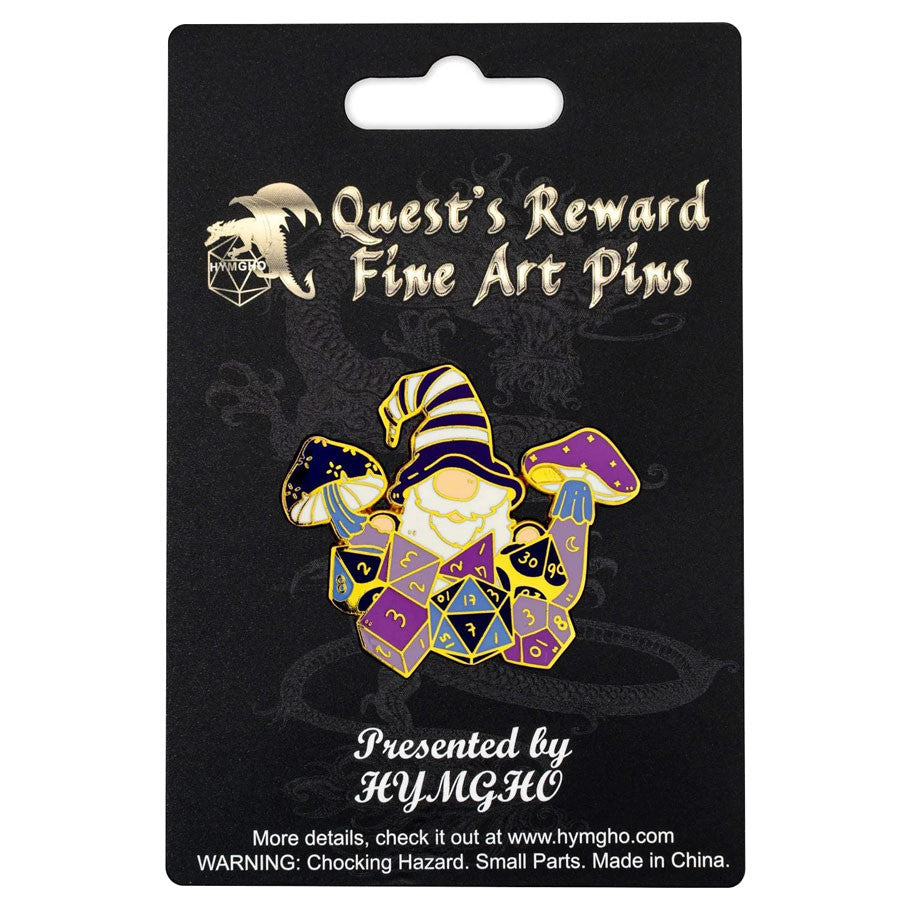 Quest's Reward: Gnome with Dice Enamel Pin