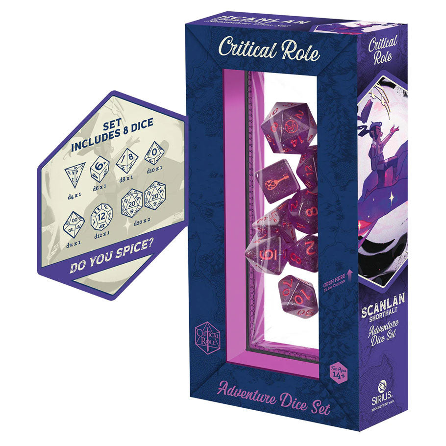 Official Vox Machina Adventure Dice Set: Scanlan Shorthalt