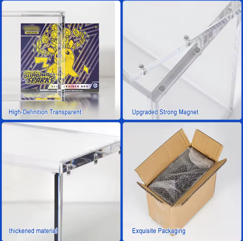 Magnetic Acrylic Elite Trainer Box (ETB) Display Case – Clear 8mm/5mm Protector