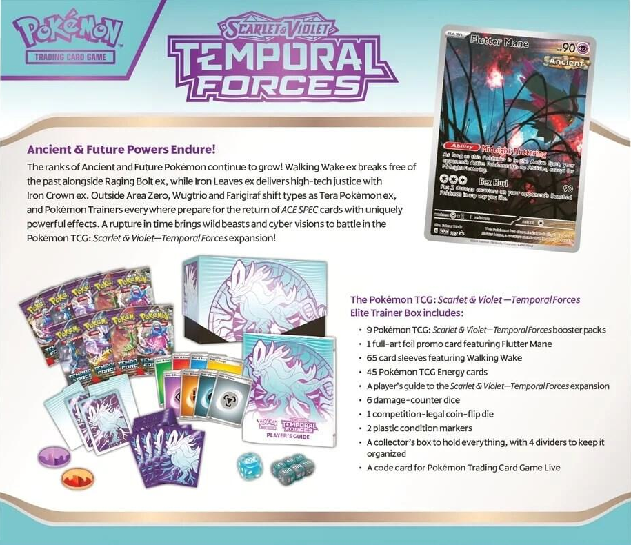 Temporal Forces Elite Trainer Box (ETB) – SV05: Temporal Forces (TEF)