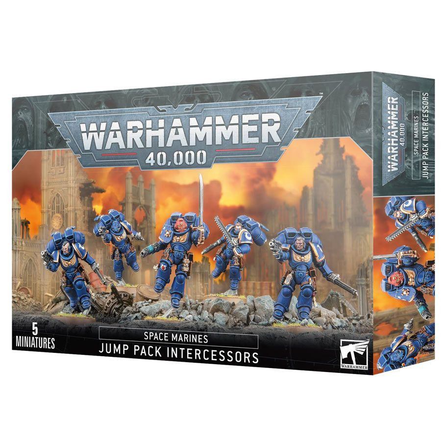 Warhammer 40000 Space Marines Jump Pack Intercessors Squad Multipart Plastic Miniatures Box Packaging