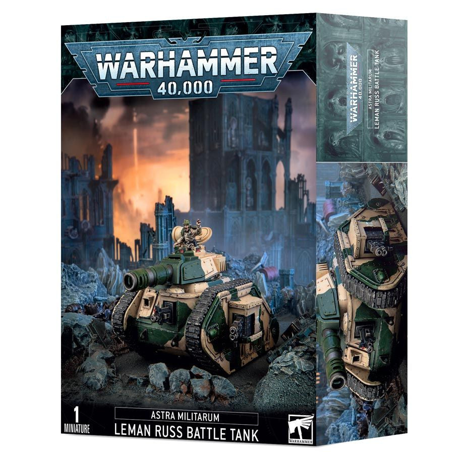 Warhammer 40000 Astra Militarum Leman Russ Battle Tank Multipart Plastic Miniature Box Packaging