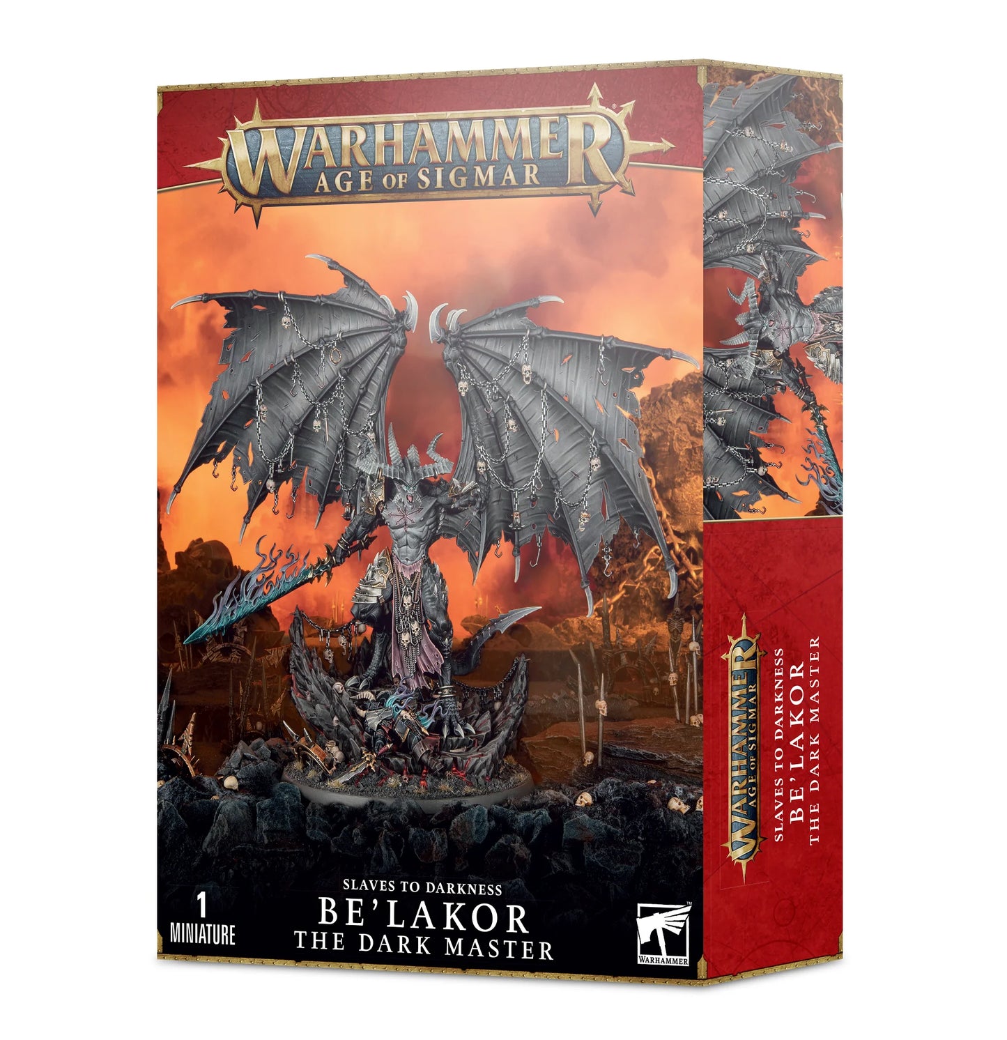 Warhammer Age of Sigmar and 40000 Belakor the Dark Master Multipart Plastic Miniature Box Packaging