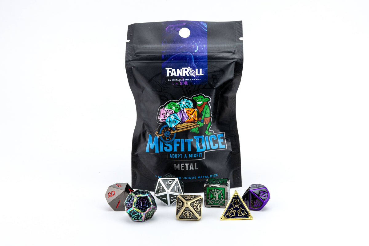 Misfit Metal Dice Set: Adopt A Misfit (Blind Pack) | 7-Piece Metal Dice Set