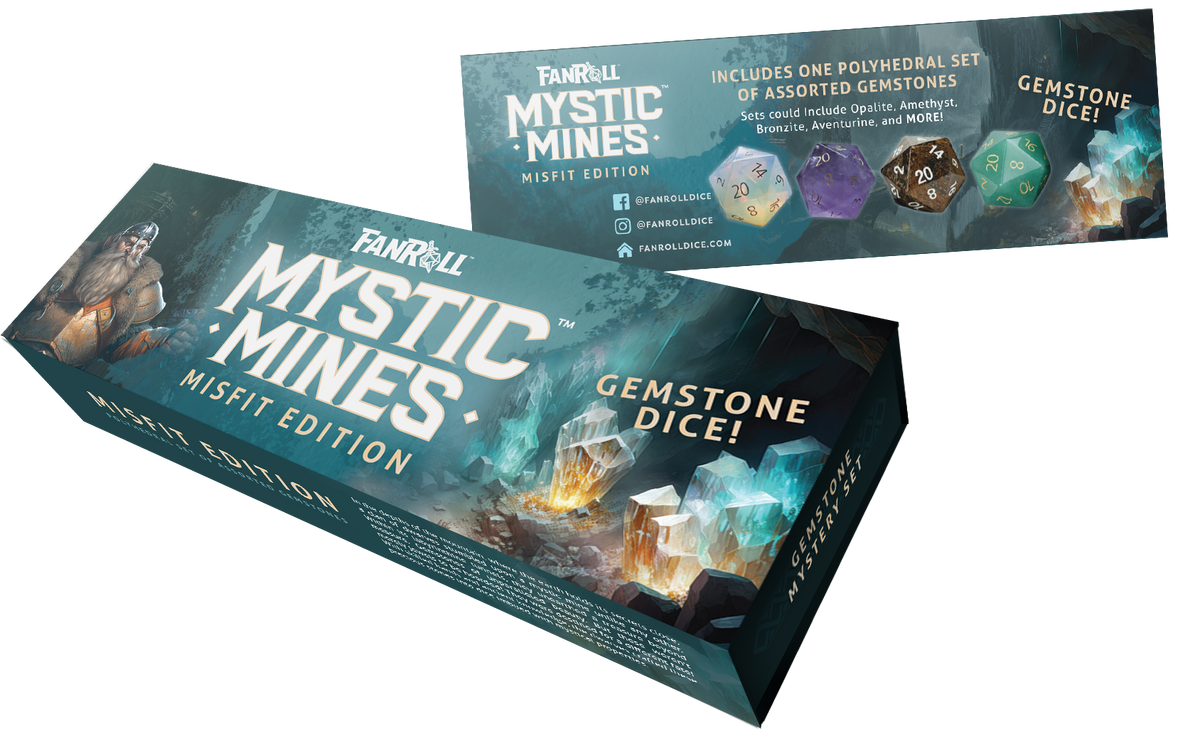 Mystic Mines Misfit Gemstone Dice Set | Premium Mystery Box (7-Piece RPG Set)