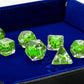 Dragon Storm Inclusion Resin Dice Set (Green Dragon) | 7-Piece 16mm Polyhedral Set – image 4