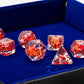Dragon Storm Inclusion Resin Dice Set (Red Dragon) | 7-Piece 16mm Polyhedral Set – image 6