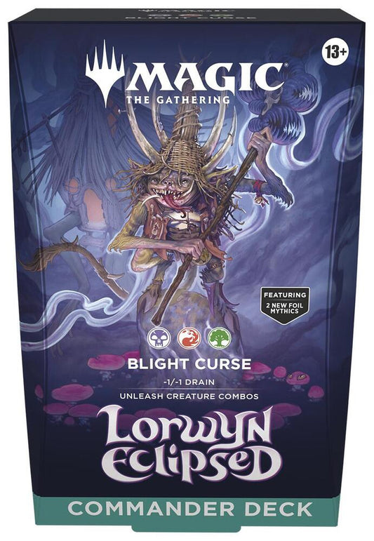 Magic The Gathering Lorwyn Eclipsed Blight Curse Ready to Play Preconstructed Commander Deck Box Packaging