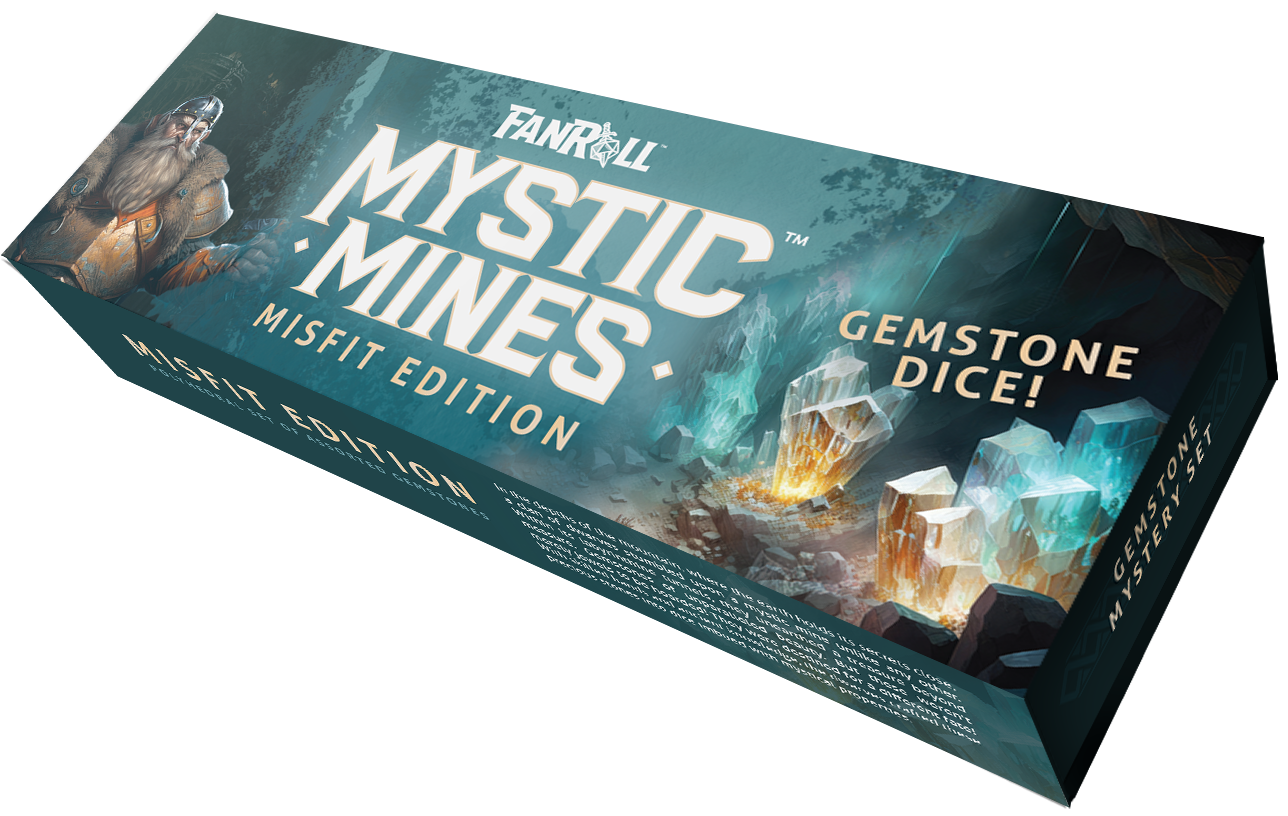 Mystic Mines Misfit Gemstone Dice Set | Premium Mystery Box (7-Piece RPG Set)