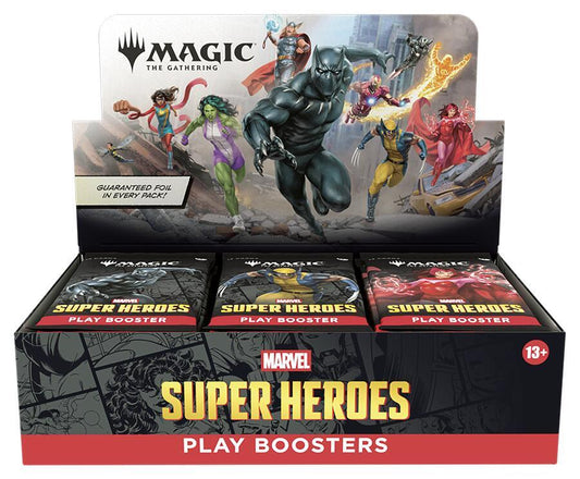 Magic The Gathering Marvel Super Heroes Universes Beyond Thirty Pack Factory Sealed Play Booster Display Box Packaging