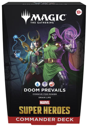 Magic The Gathering Marvel Super Heroes Universes Beyond Doom Prevails Preconstructed Commander Deck Box Packaging