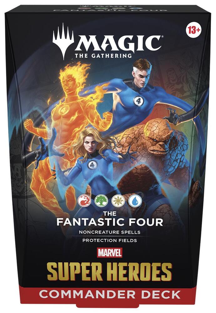 Magic The Gathering Marvel Super Heroes Universes Beyond The Fantastic Four Preconstructed Commander Deck Box Packaging