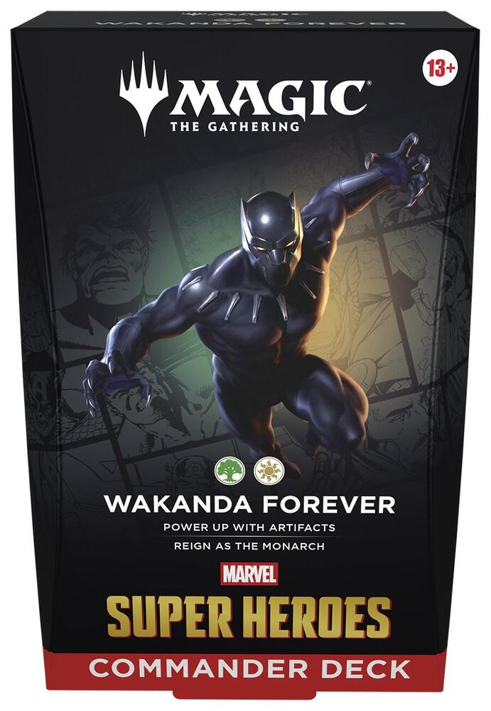 Magic The Gathering Marvel Super Heroes Universes Beyond Wakanda Forever Preconstructed Commander Deck Box Packaging