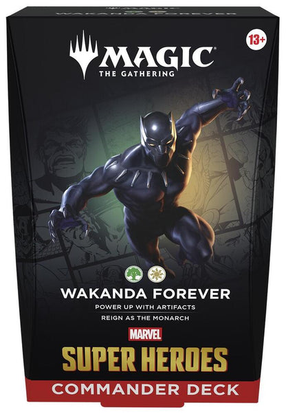 Magic The Gathering Marvel Super Heroes Universes Beyond Wakanda Forever Preconstructed Commander Deck Box Packaging