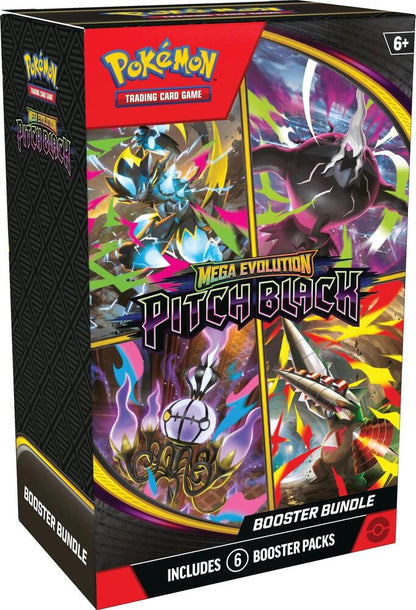Pokemon TCG Mega Evolution Five Pitch Black Booster Bundle Six Pack Compact Display Box
