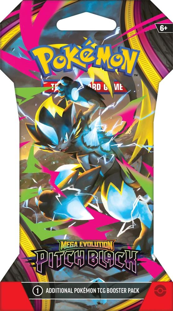 Pokemon TCG Mega Evolution Pitch Black ME05 Single Factory Sealed Sleeved Booster Pack Packaging