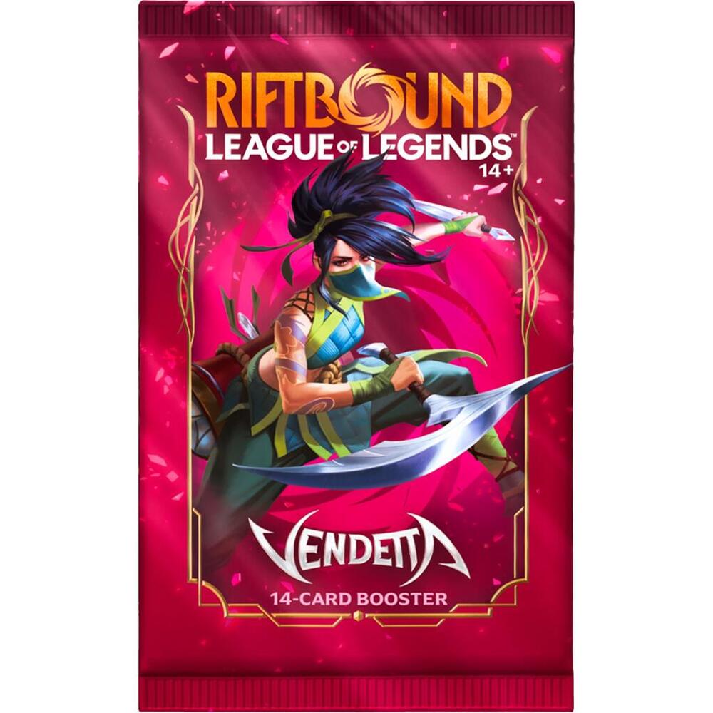 Riftbound League of Legends TCG Vendetta VEN Single Factory Sealed Booster Pack Packaging