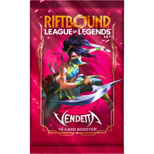 Riftbound League of Legends TCG Vendetta VEN Single Factory Sealed Booster Pack Packaging