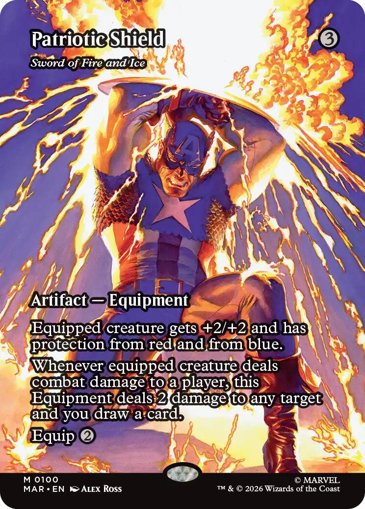 Patriotic Shield - Sword of Fire and Ice (Borderless)