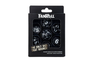 Silicone Gold Scatter Sharp-Edge Dice Set | 7-Piece Polyhedral Set in Premium Box