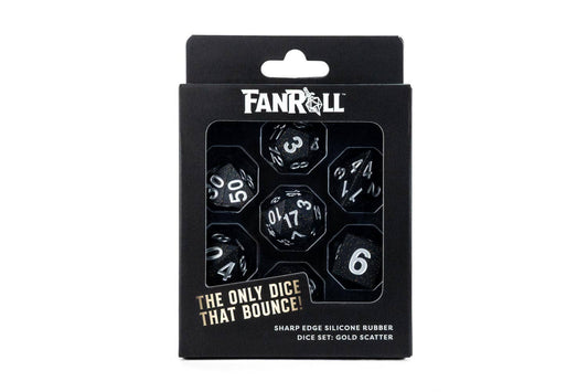 Silicone Gold Scatter Sharp-Edge Dice Set | 7-Piece Polyhedral Set in Premium Box