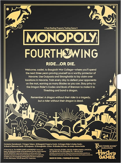 Official Monopoly: Fourth Wing Edition Board Game for Adults