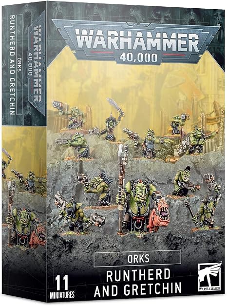 Warhammer 40000 Orks Runtherd and Gretchin Multipart Plastic Miniatures Box Packaging