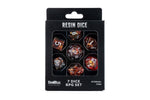 Eternal Fire Resin Dice Set | 7-Piece Polyhedral Set in Premium Box