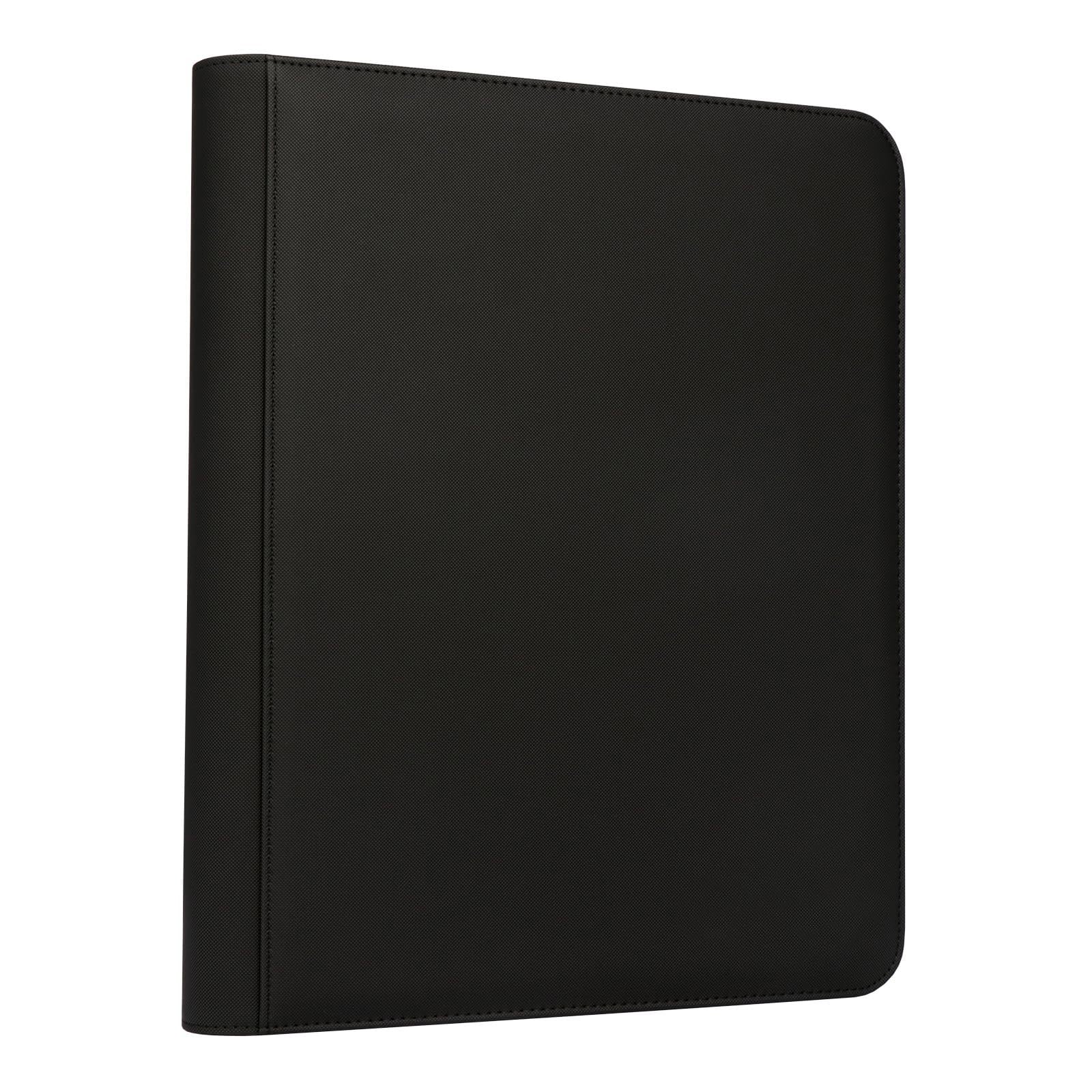 Portable Nine Pocket PU Leather Zippered Trading Card Binder Album for Sports and TCG Cards