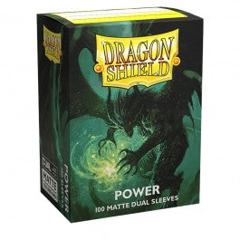 Dragon Shield Standard Matte Dual Power Green 100 Count Card Sleeves Box