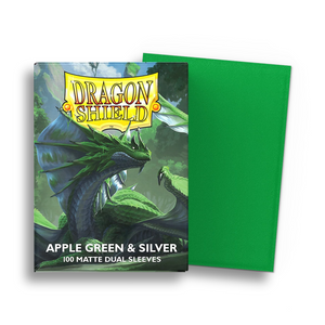 Dragon Shield Sleeves: Standard Matte Dual - Apple Green & Silver (100ct)