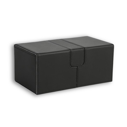 Black & Grey 3-Drawer TCG Deck Box - Premium PU Leather Case