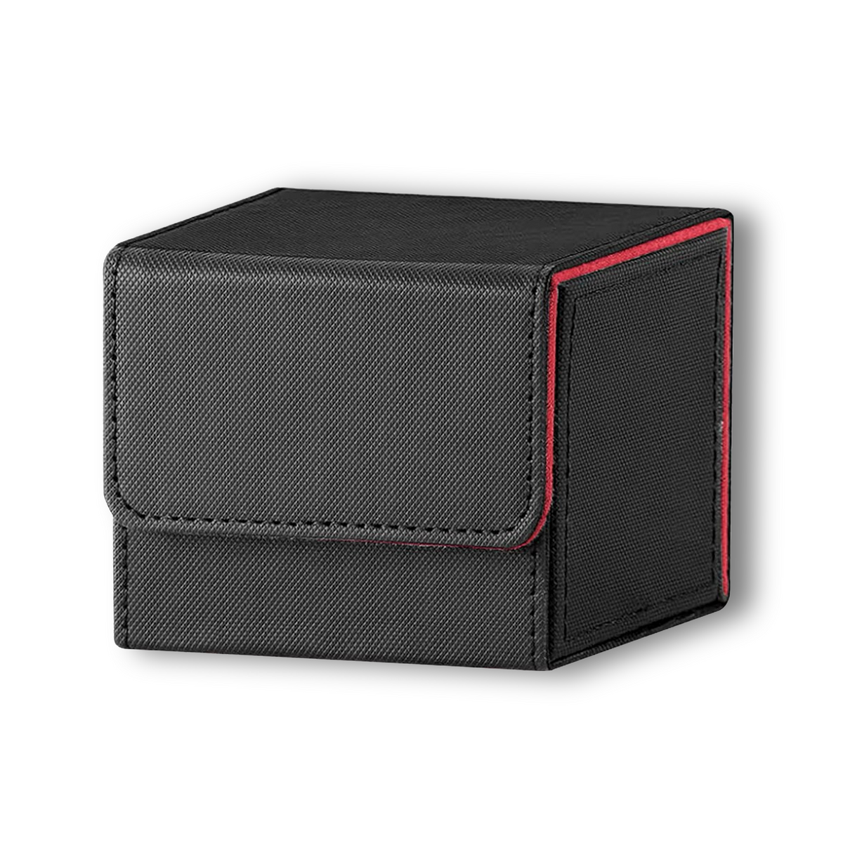 Black & Red Dual-Tone TCG Deck Box - Holds 100+ Sleeved Cards