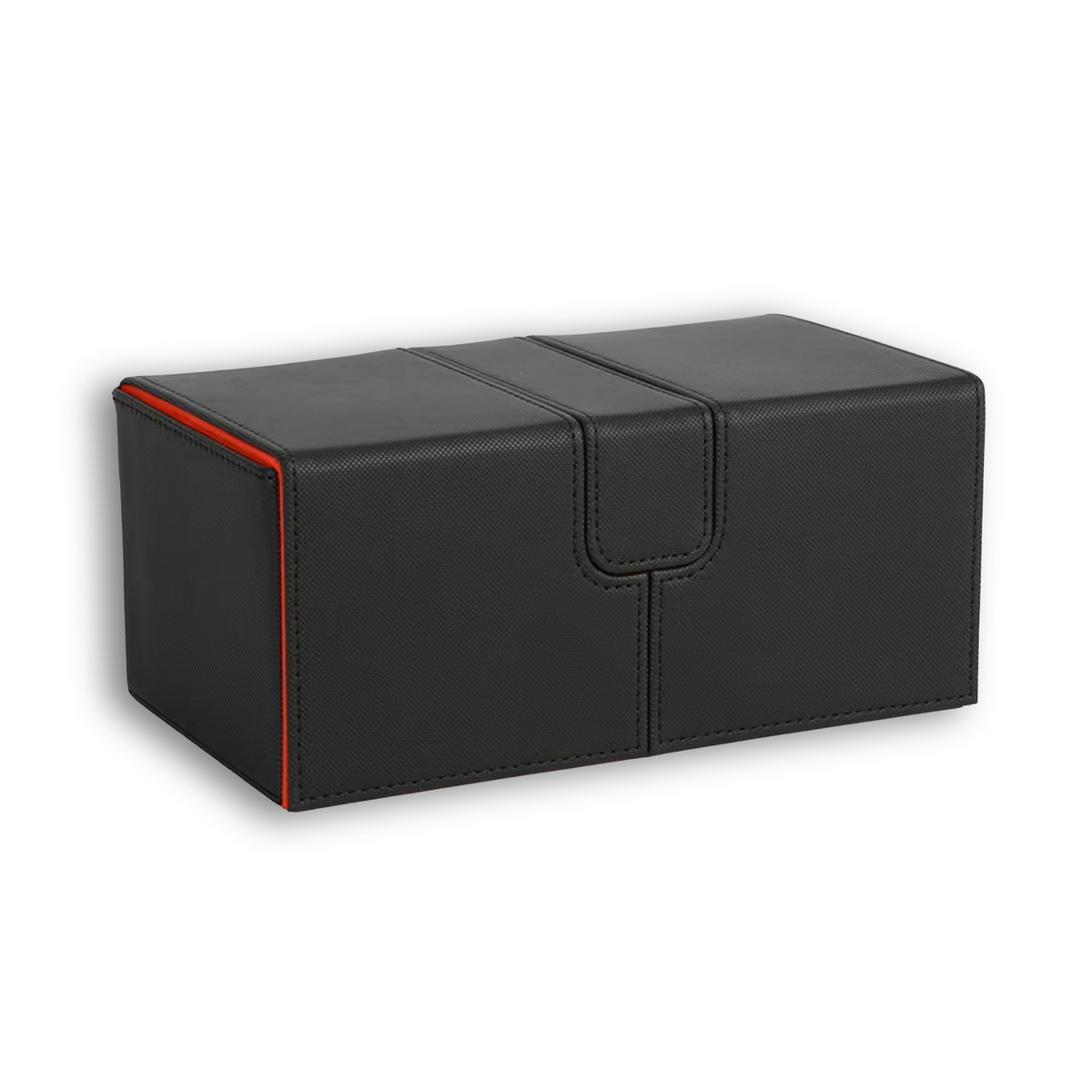 Black & Red 3-Drawer TCG Deck Box - Premium PU Leather Storage