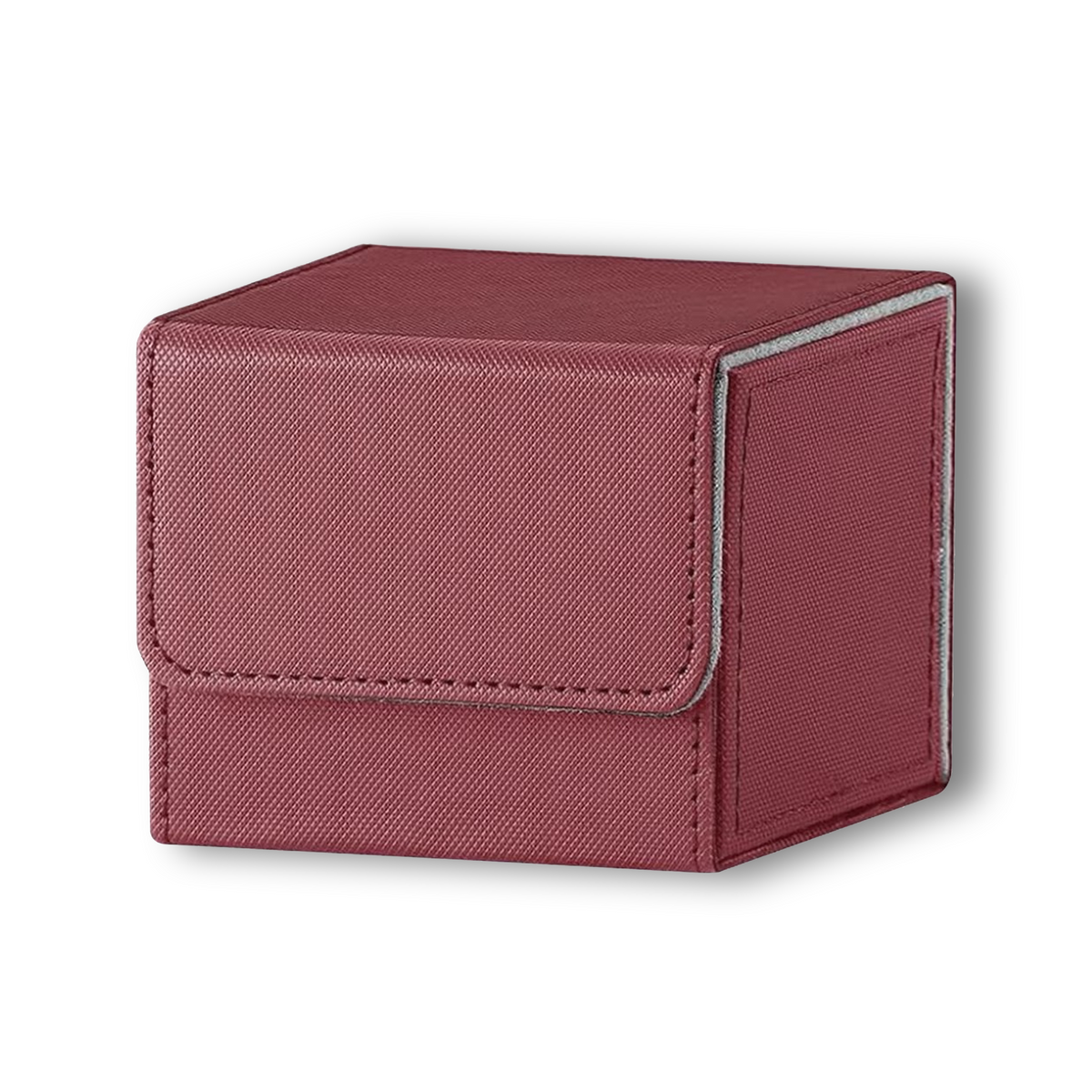 Burgundy & Grey Dual-Tone TCG Deck Box - Holds 100+ Sleeved Cards