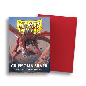 Dragon Shield Sleeves: Standard Matte Dual - Crimson & Silver (100ct)