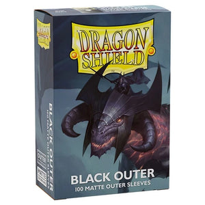 Dragon Shield Outer Sleeves Matte Black 100 Count Pack Box