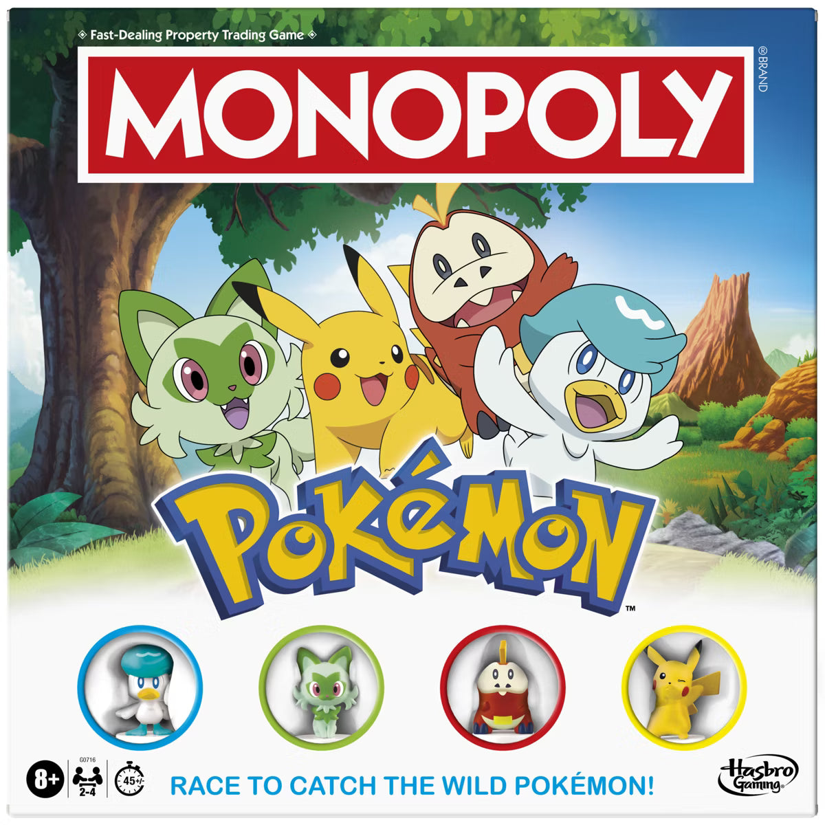 Monopoly Pokemon Edition Board Game Box Set featuring Pikachu and Kanto Starters