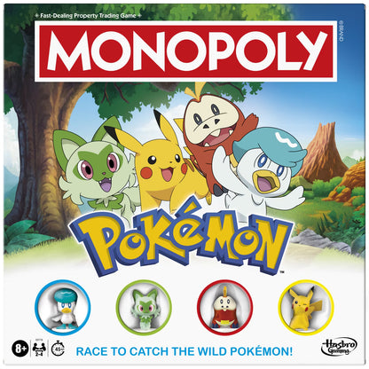 Monopoly Pokemon Edition Board Game Box Set featuring Pikachu and Kanto Starters