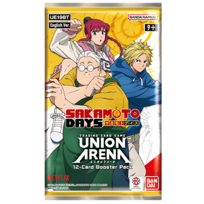 Union Arena TCG Sakamoto Days UE19BT 12 Card Booster Pack Featuring Taro Sakamoto
