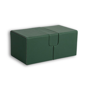 Green & Grey 3-Drawer TCG Deck Box - Premium PU Leather Storage