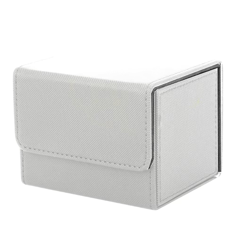 White and Grey Dual-Tone TCG Deck Box 100 Plus Card Capacity Professional Matte Finish for Commander Cards