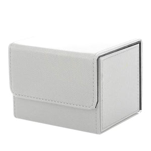 White and Grey Dual-Tone TCG Deck Box 100 Plus Card Capacity Professional Matte Finish for Commander Cards