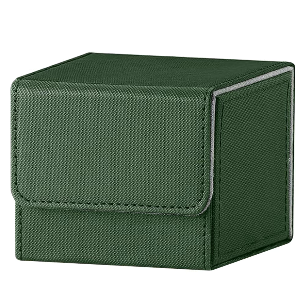 Green and Grey Dual-Tone TCG Deck Box 100 Plus Card Capacity Professional Matte Finish for Commander Cards