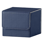 Navy Blue and Grey Dual-Tone TCG Deck Box 100 Plus Card Capacity Professional Matte Finish for Commander Cards