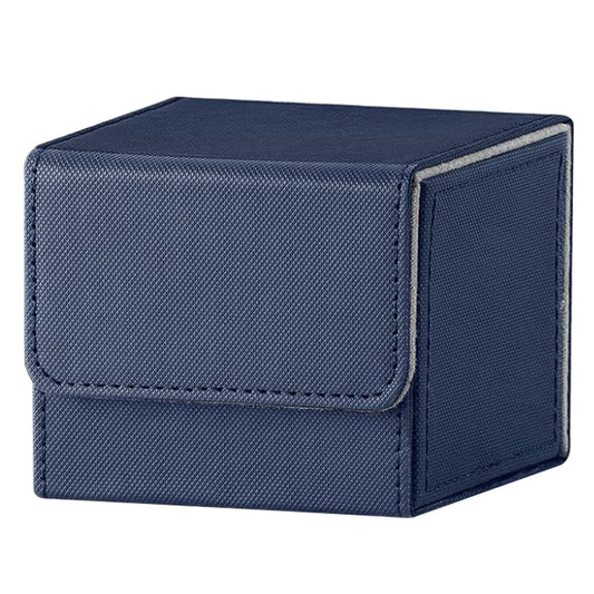 Navy Blue and Grey Dual-Tone TCG Deck Box 100 Plus Card Capacity Professional Matte Finish for Commander Cards